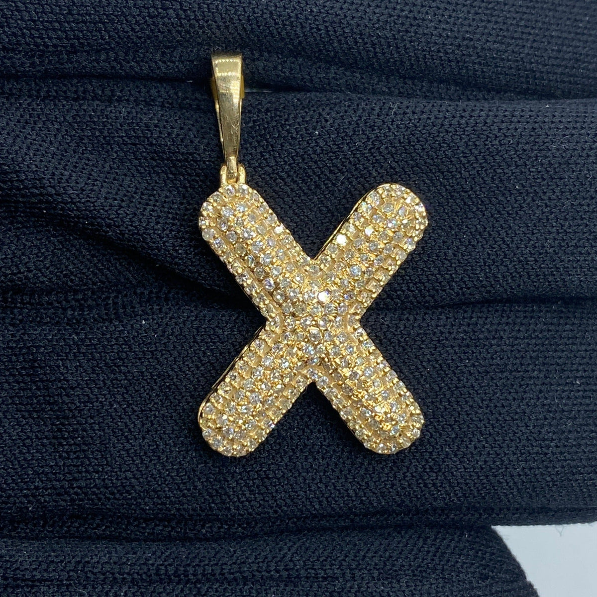 Initial X Bubble Diamond Pendant - additional product view 2
