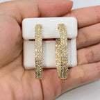 14K Gold Goddess Hoop Diamond Earrings - additional product view 5