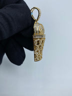14K Gold Basketball Swish Baguette Diamond Pendant - additional product view 4