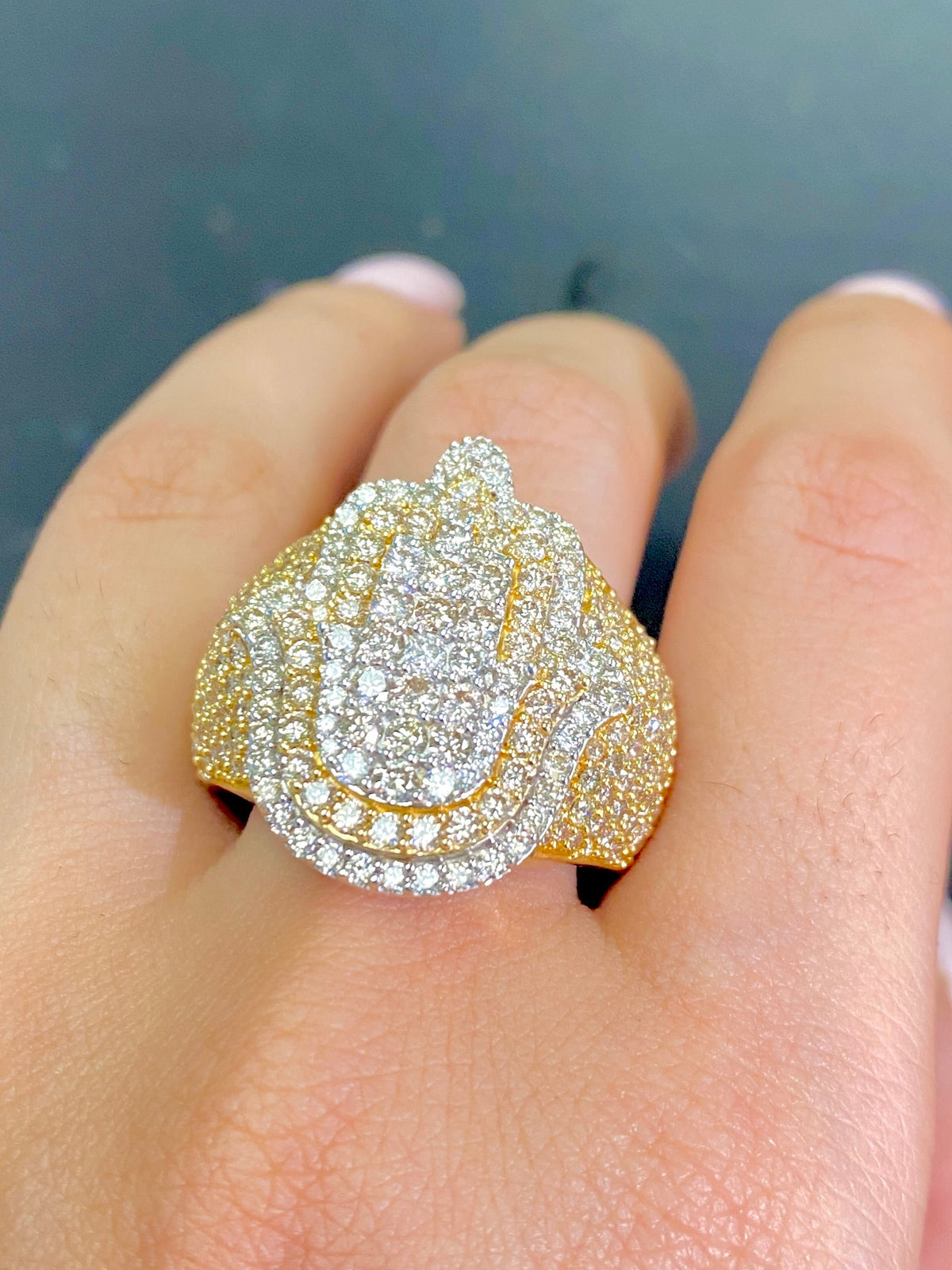 14K Gold Hamsa Diamond Ring - additional product view 6