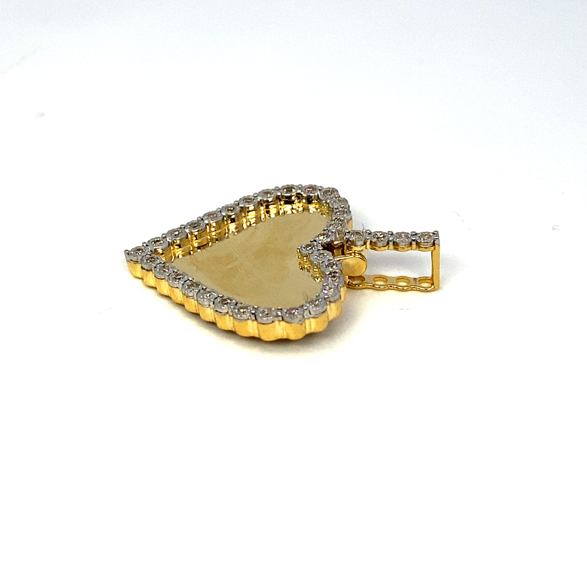 10K Yellow Gold Diamond Heart Plate Pendant - additional product view 4