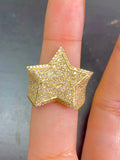 10K Gold 3D Star Diamond Ring in yellow gold - close-up product photo