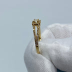 14K Yellow Gold Double Band Diamond Engagement Ring - additional product view 4