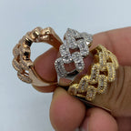 10K Gold Chubby Cuban Link Diamond Baguette Ring - additional product view 3