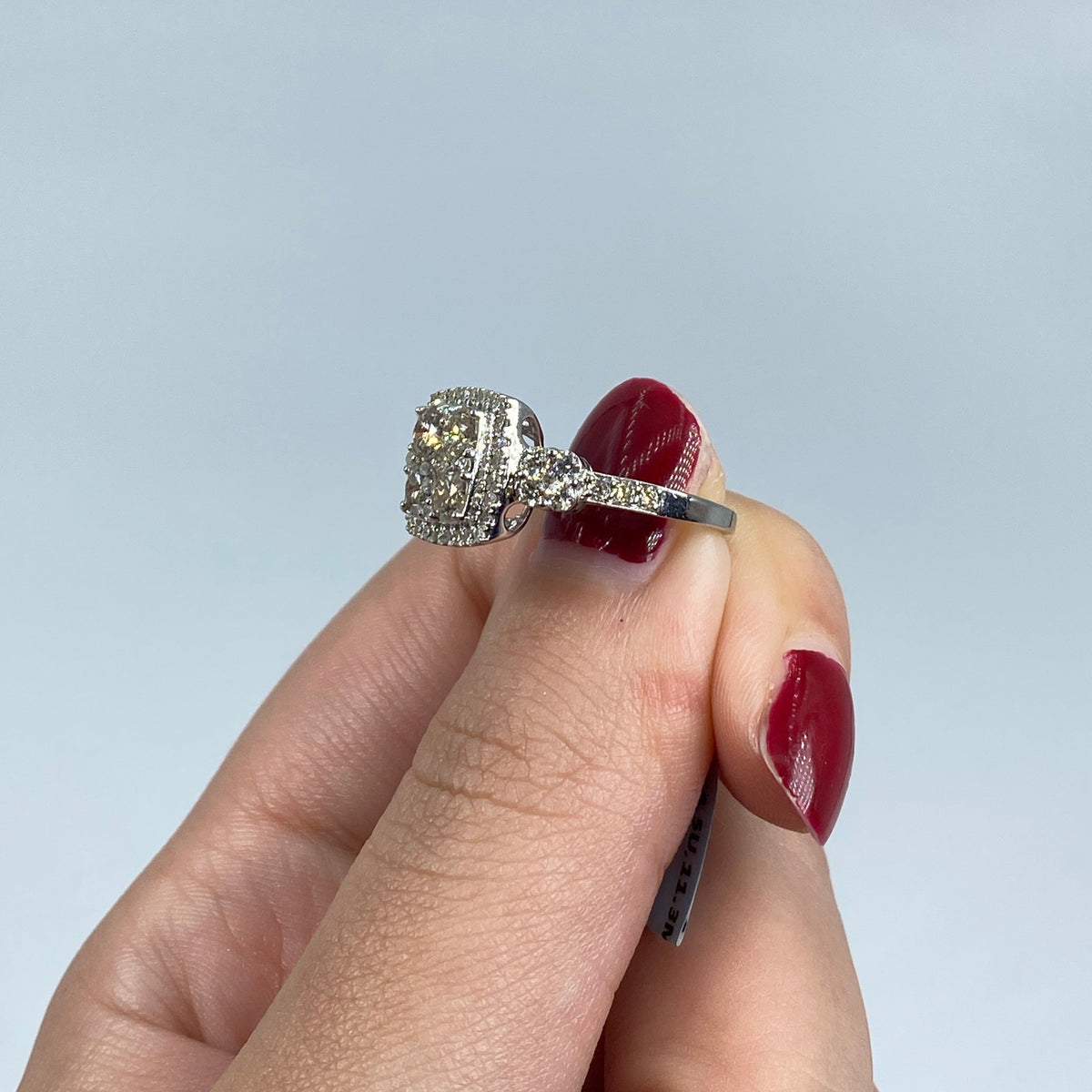 14K Gold Admire Jumbo Halo Square Diamond Engagement Ring - additional product view 8