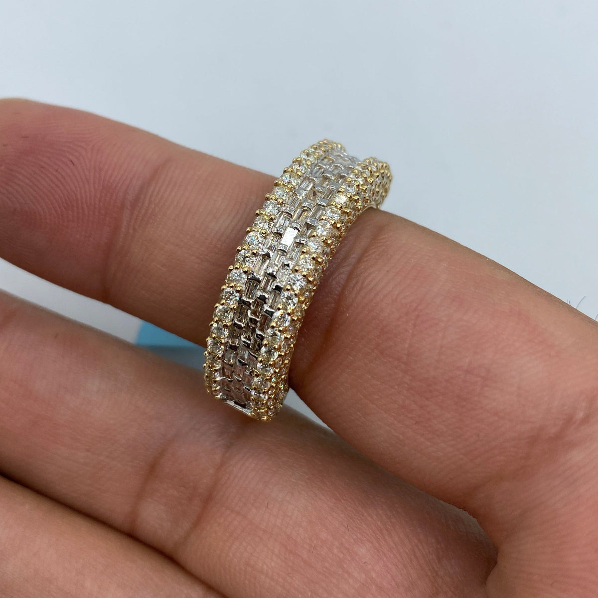 14K Gold Diamond Baguette Center Ring - additional product view 2