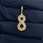 14K Gold Number 8 Diamond Baguette Pendant - additional product view 2