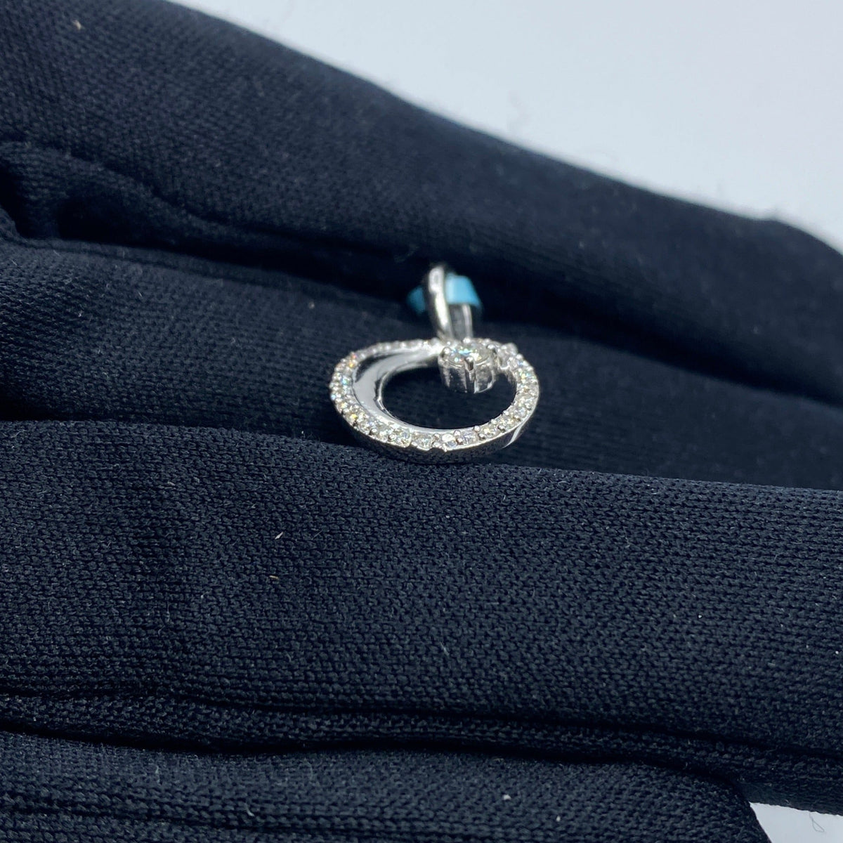 14K Gold G Diamond Pendant - additional product view 4