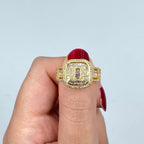 14K Gold Jumbo Square Halo Diamond Baguette Ring - additional product view 7