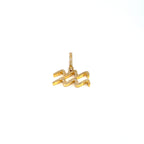 10K Gold Aquarius Sign Diamond Pendant - additional product view 2