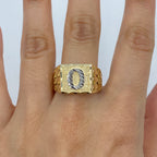 10K Gold Initial Letter Square Block Ring - additional product view 29