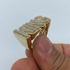 10K Gold King Name Plate Diamond Ring - additional product view 4
