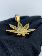 Green Weed Diamond Pendant - additional product view 4