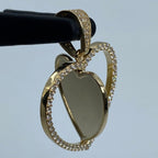 14K Gold Spinning Heart Picture Photo CZ Pendant - additional product view 3