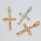 10K Gold Bold Cross Diamond Baguette Pendant - additional product view 8