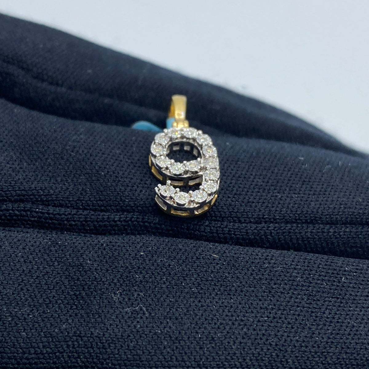 14K Gold Number 9 Diamond Pendant - additional product view 4