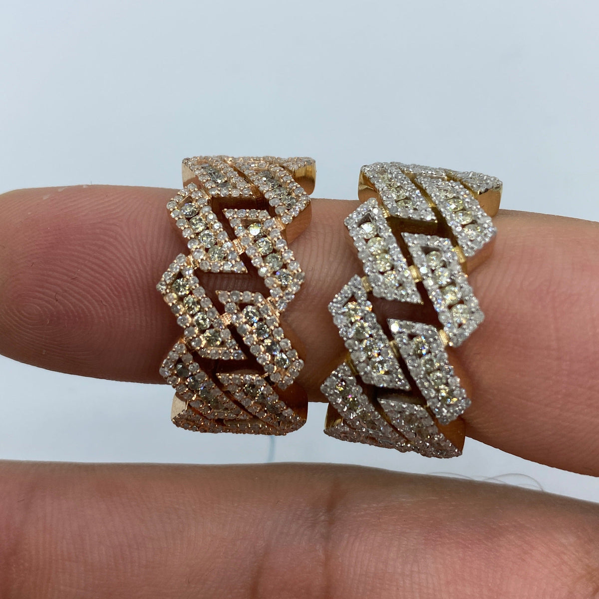 14K Gold 13mm Hawaiian Cuban Link Diamond Ring - additional product view 5