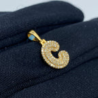 14K Gold Initial C Bubble Diamond Pendant - additional product view 3