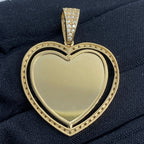 14K Gold Spinning Heart Picture Photo CZ Pendant - additional product view 4