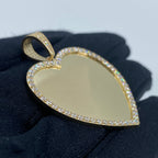 14K Gold Heart Picture Photo CZ Pendant - additional product view 3