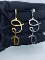 14K Gold Initial G Large Script Diamond Pendant - additional product view 6