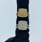 14K Gold Square Halo Circle Center Stone Engagement Diamond Ring - additional product view 4