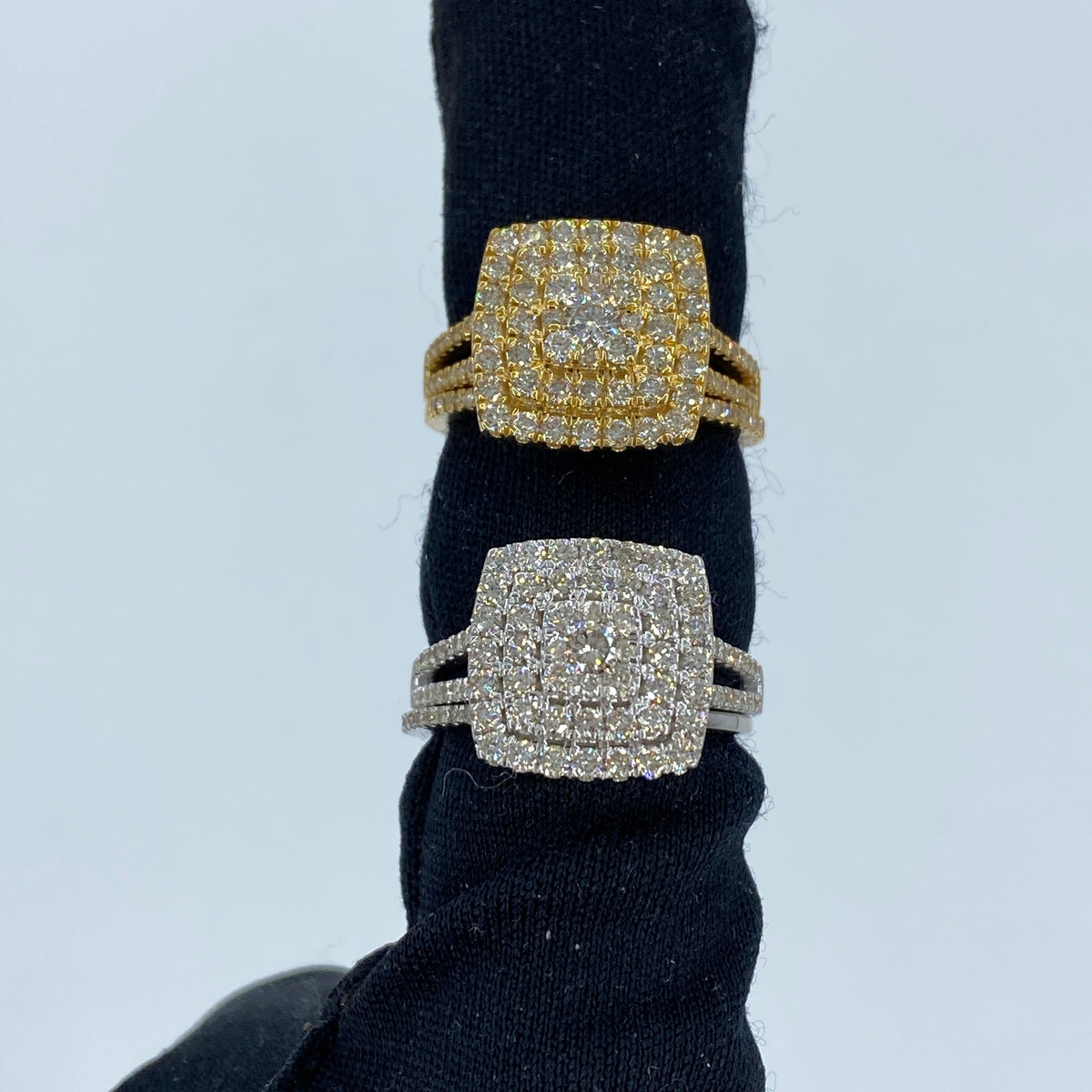 14K Gold Square Halo Circle Center Stone Engagement Diamond Ring - additional product view 4