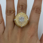 14K Gold Diamond Baguette Signet Dome Ring - additional product view 3