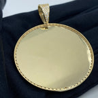 10K Gold Circle Picture Photo CZ Pendant - additional product view 4