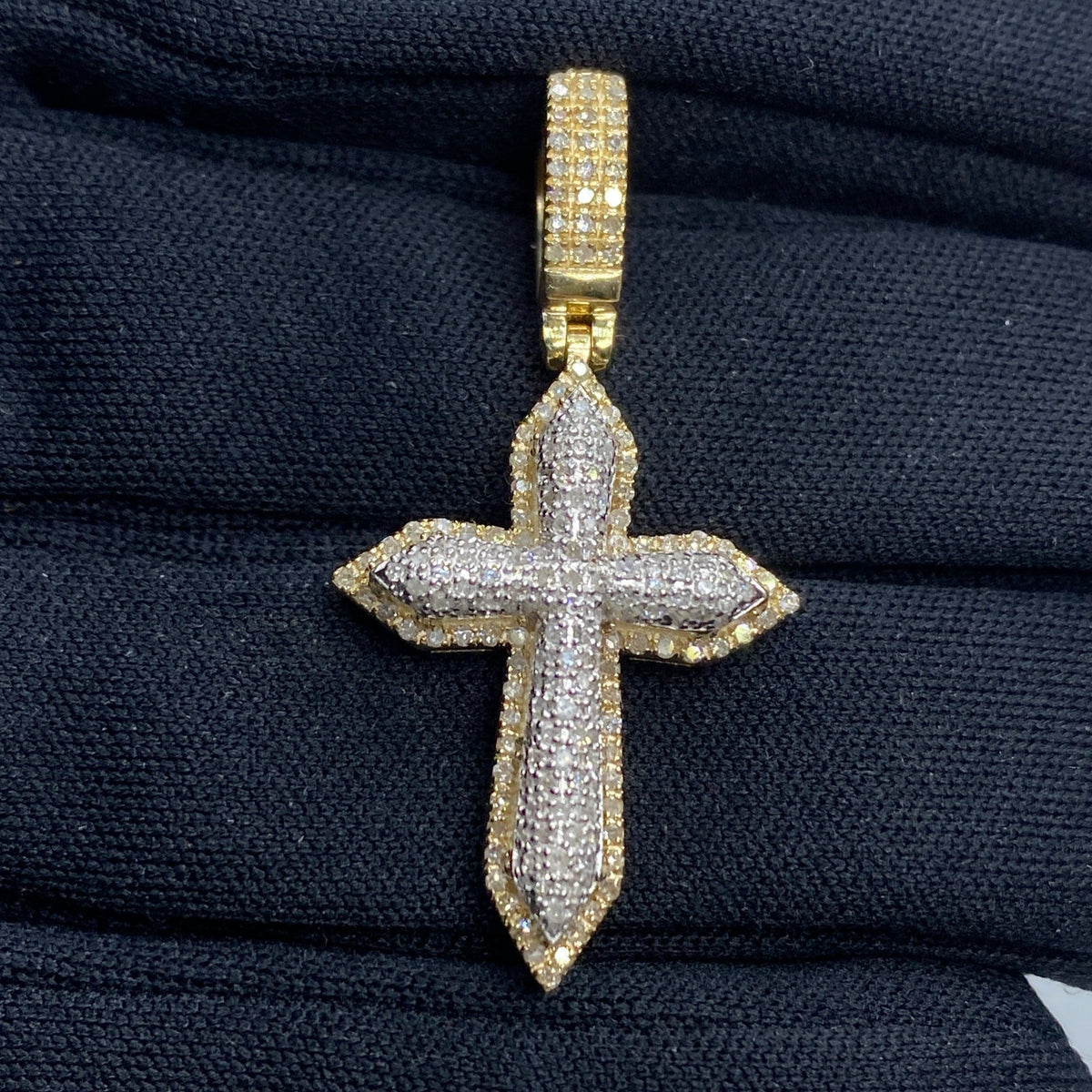 10K Gold Angelic Cross Diamond Pendant 1.1 Ct - additional product view 2