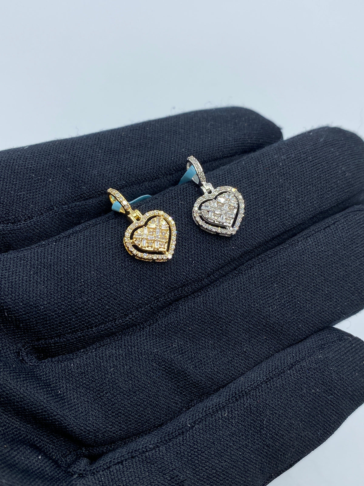 14K Gold Heart Diamond Baguette Gap Pendant - additional product view 5