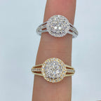 14K Gold Circle Halo Diamond Ring - additional product view 2