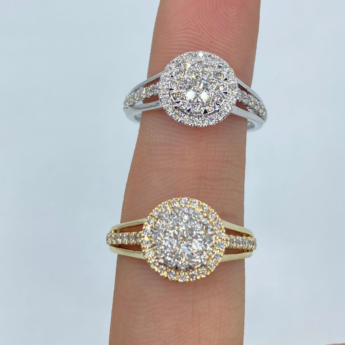 14K Gold Circle Halo Diamond Ring - additional product view 2