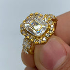 14K Gold Rectangle Diamond Baguette Engagement Ring - additional product view 3