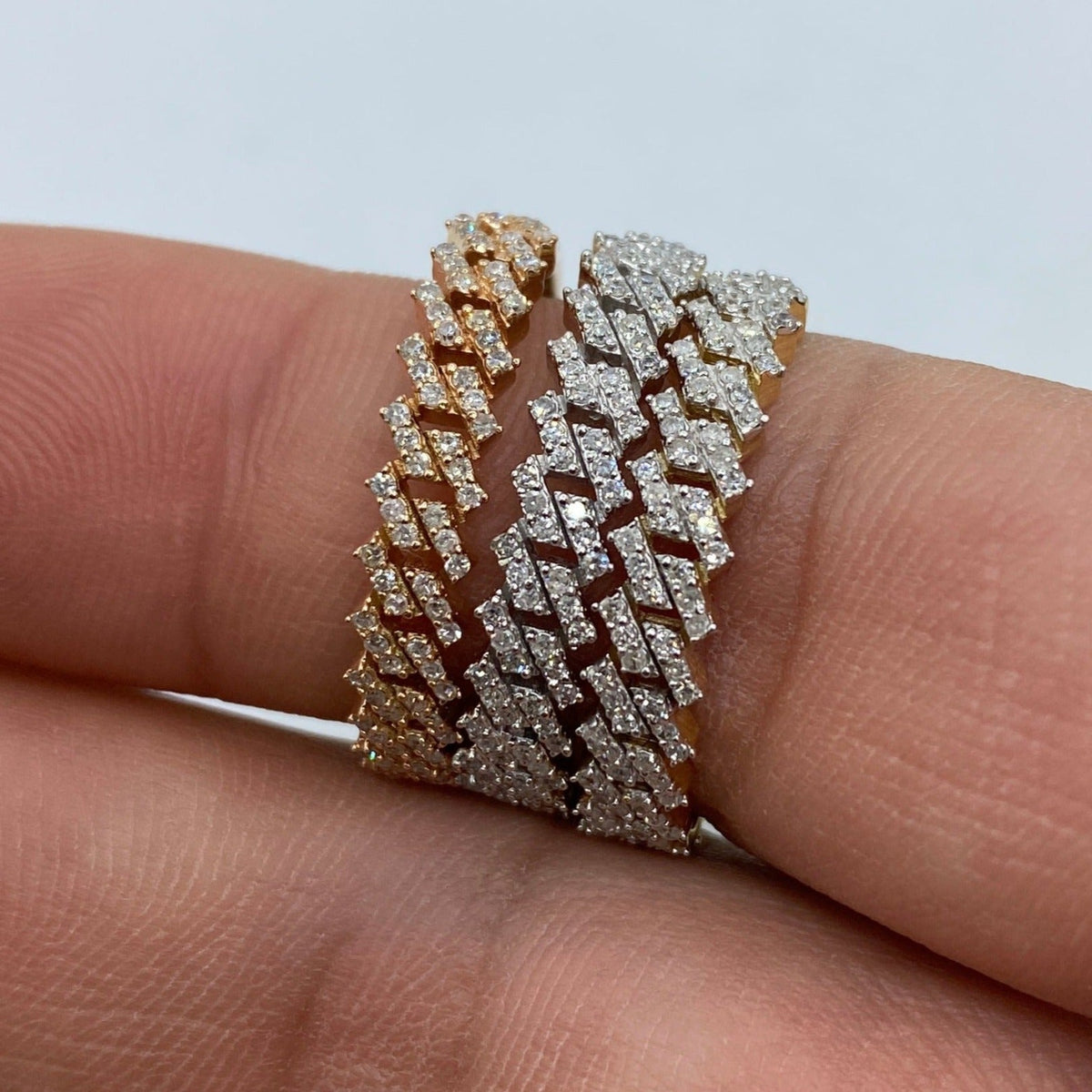 10K Gold Classic Cuban Link Diamond Ring - additional product view 2
