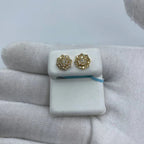 14K Gold Octagon Diamond Earrings - additional product view 7