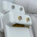 10K Gold Square Diamond Earrings 0.1 Ct - additional product view 6