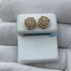 14K Gold Thick Circle Diamond Earrings 0.8 Ct - additional product view 5