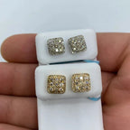 14K Gold Classic Square Diamond Earrings - additional product view 6