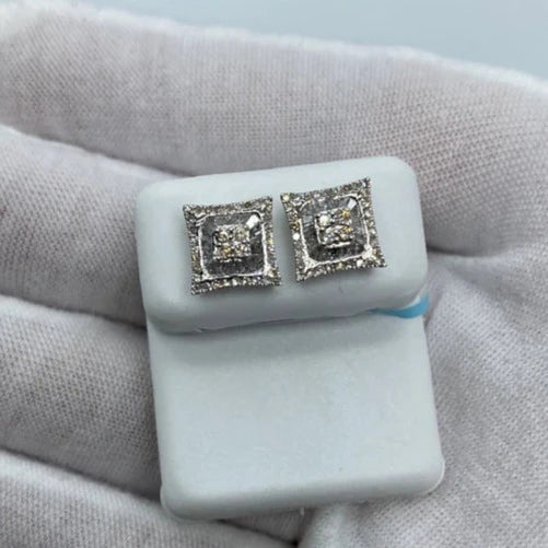 14K Gold Square Gutter Diamond Baguette Earrings - additional product view 7