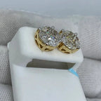 14K Gold Flower Stud Diamond Earrings - additional product view 3