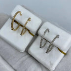 10K Gold Small Circle Hoop Diamond Earrings - additional product view 4