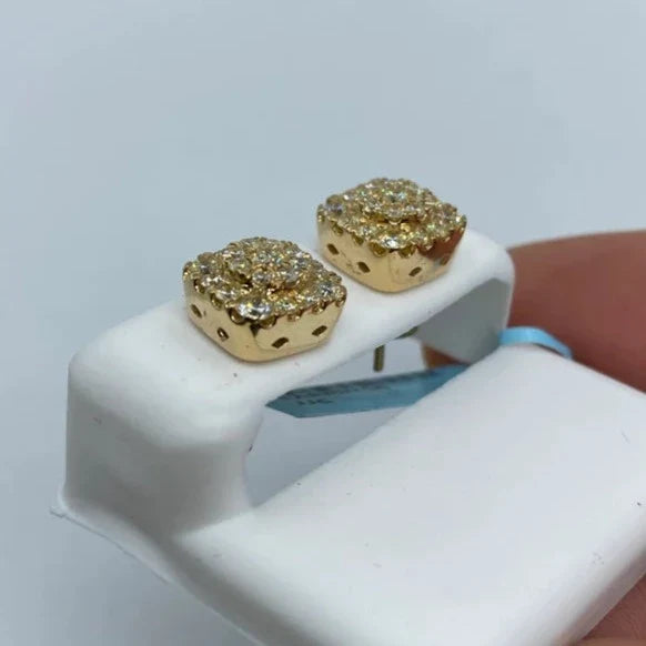 14K Gold Suave Square Diamond Earrings - additional product view 3