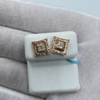 14K Gold Square Gutter Diamond Baguette Earrings - additional product view 8