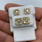 14K Gold Square Stud Diamond Earrings 2.5 Ct - additional product view 2