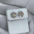14K Gold Flower Diamond Earrings 1.4 Ct - additional product view 4