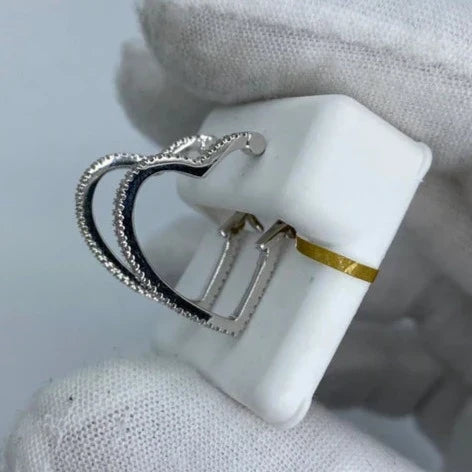 10K Gold Heart Hoop Diamond Earrings - additional product view 6