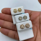 14K Gold Small 3D Flower Diamond Earrings - main product photo