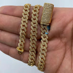 14K Gold 8mm Cuban Link Diamond Chain 16–22 in - additional product view 3