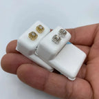 14K Gold Big Rocks Square Diamond Earrings - additional product view 7